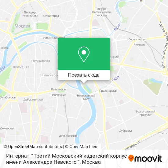 Карта Интeрнат ""Третий Московский кадетский корпус имени Александра Невского""