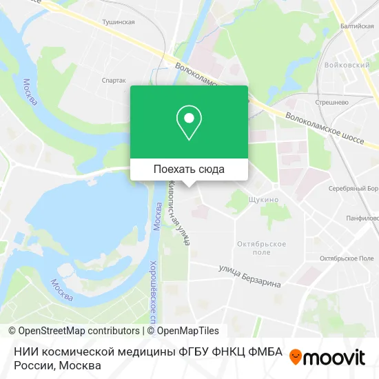 Карта НИИ космической медицины ФГБУ ФНКЦ ФМБА России