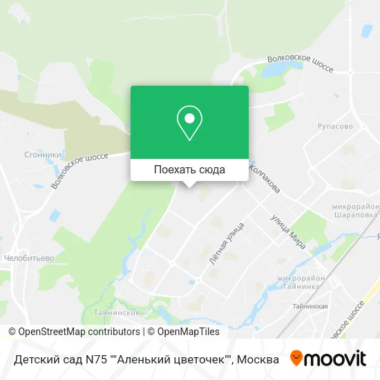 Карта Детский сад N75 ""Аленький цветочек""