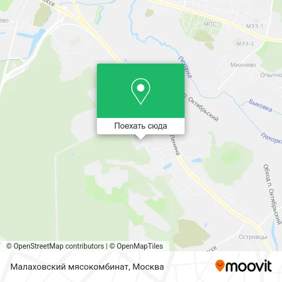 Карта Малаховский мясокомбинат