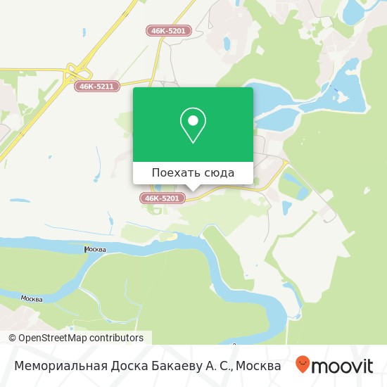 Карта Мемориальная Доска Бакаеву А. С.