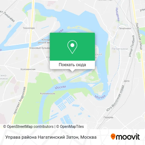 Карта Управа района Нагатинский Затон