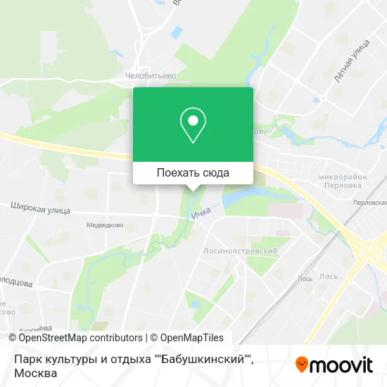 Карта Парк культуры и отдыха ""Бабушкинский""