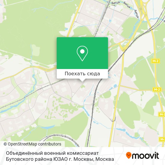 Карта Объединённый военный комиссариат Бутовского района ЮЗАО г. Москвы