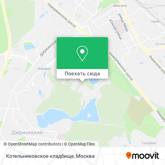 Карта Котельниковское кладбище