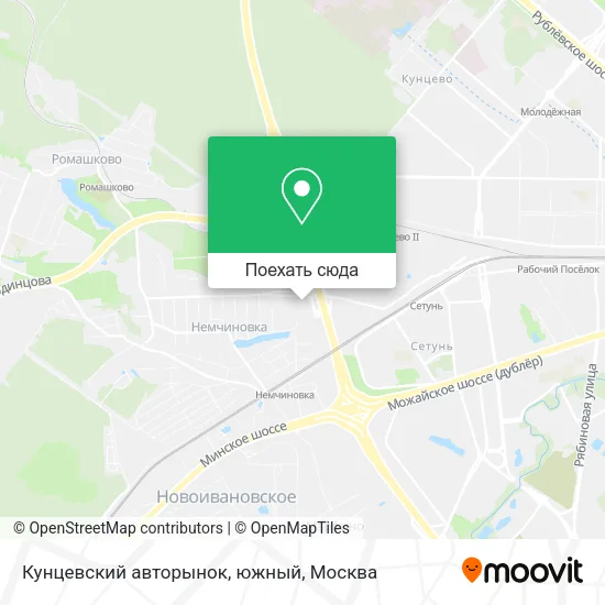 Карта Кунцевский авторынок, южный