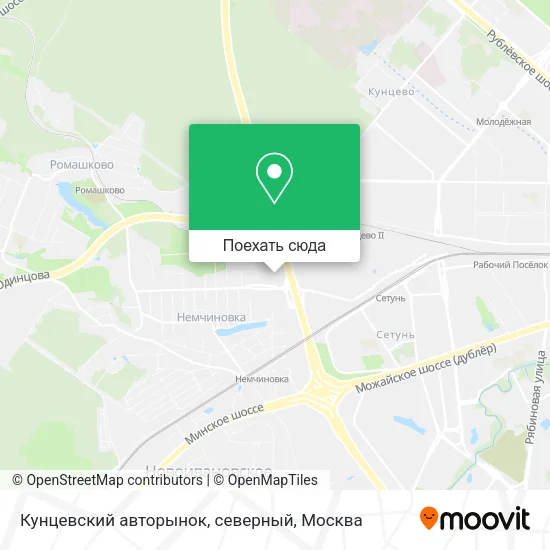 Карта Кунцевский авторынок, северный