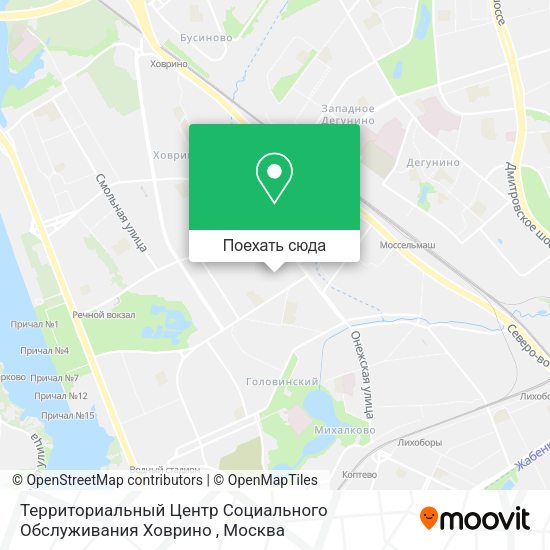 Карта Территориальный Центр Социального Обслуживания Ховрино