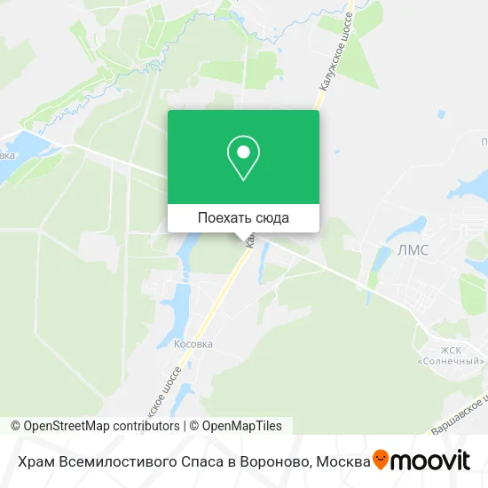Карта Храм Всемилостивого Спаса в Вороново