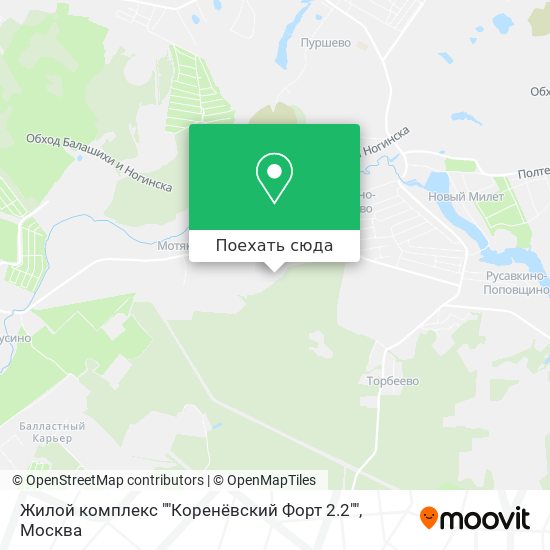 Карта Жилой комплекс ""Коренёвский Форт 2.2""