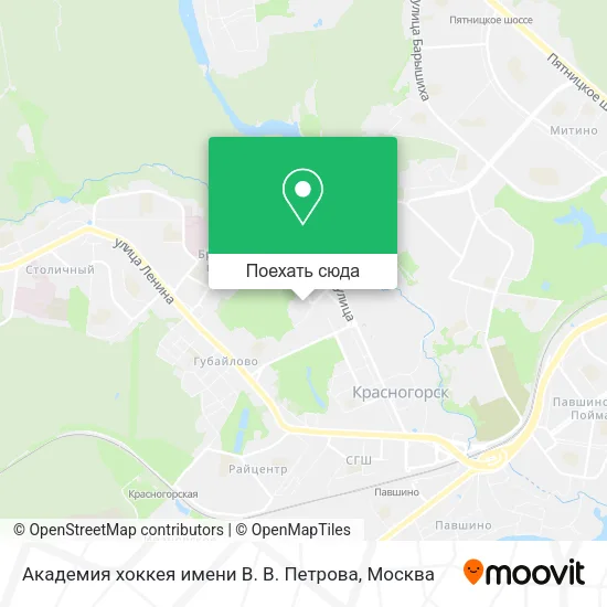 Карта Академия хоккея имени В. В. Петрова