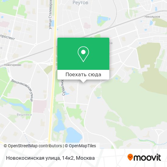 Карта Новокосинская улица, 14к2
