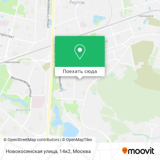 Карта Новокосинская улица, 14к2