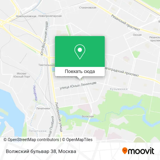 Карта Волжский бульвар 38