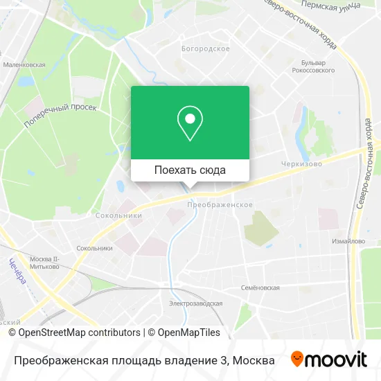 Карта Преображенская площадь владение 3