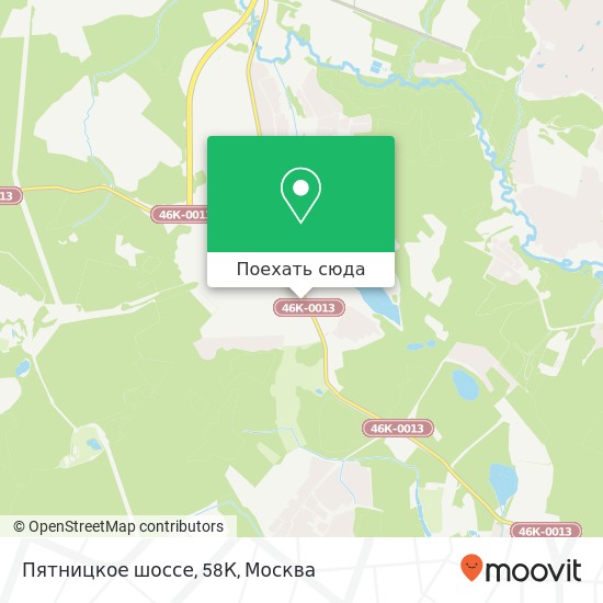 Карта Пятницкое шоссе, 58К