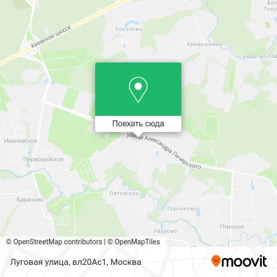 Карта Луговая улица, вл20Ас1