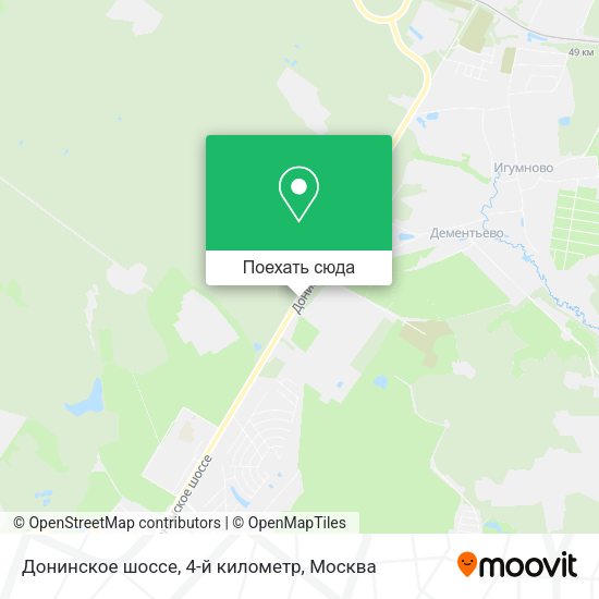 Карта Донинское шоссе, 4-й километр