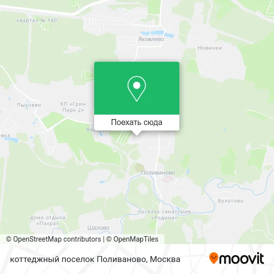 Карта коттеджный поселок Поливаново