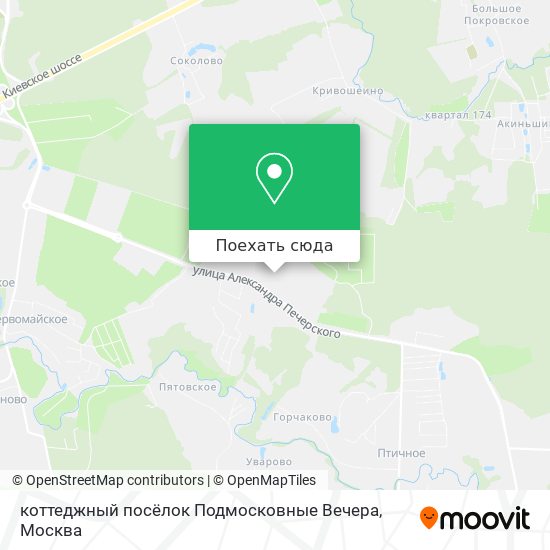 Карта коттеджный посёлок Подмосковные Вечера