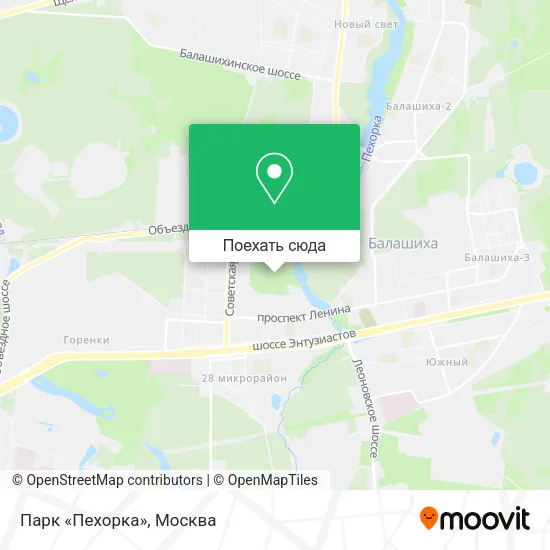 Карта Парк «Пехорка»