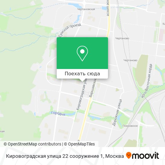 Карта Кировоградская улица 22 сооружение 1