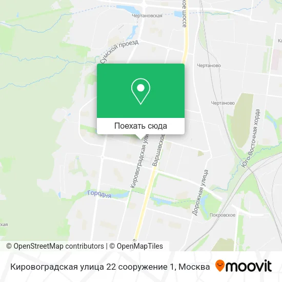Карта Кировоградская улица 22 сооружение 1