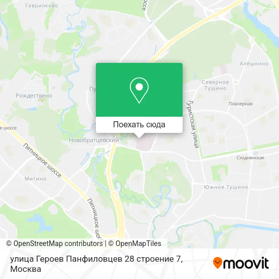 Карта улица Героев Панфиловцев 28 строение 7