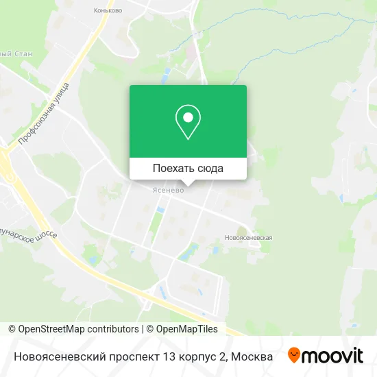 Карта Новоясеневский проспект 13 корпус 2
