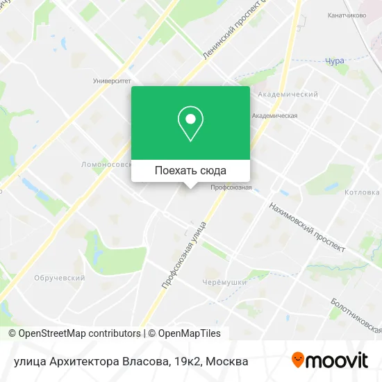 Карта улица Архитектора Власова, 19к2
