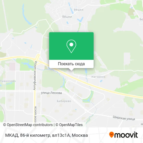 Карта МКАД, 86-й километр, вл13с1А