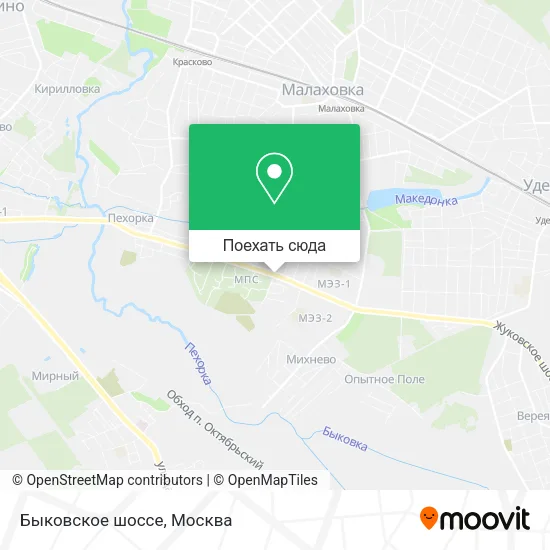 Карта Быковское шоссе
