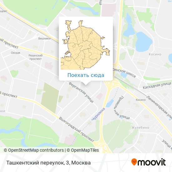 Карта Ташкентский переулок, 3