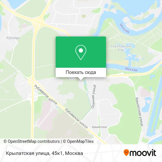 Карта Крылатская улица, 45к1