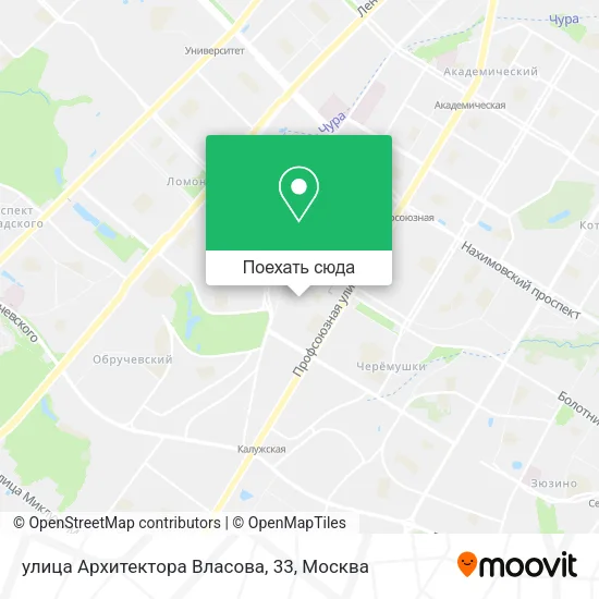 Карта улица Архитектора Власова, 33