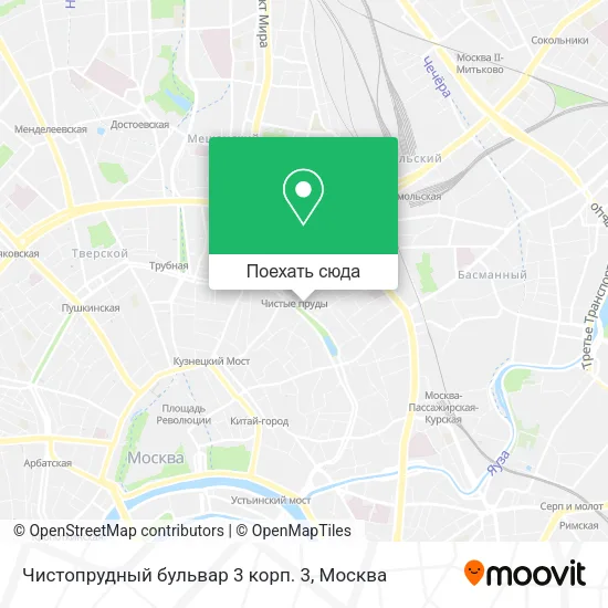 Карта Чистопрудный бульвар 3 корп. 3