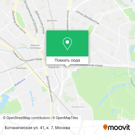 Карта Ботаническая ул. 41, к. 7
