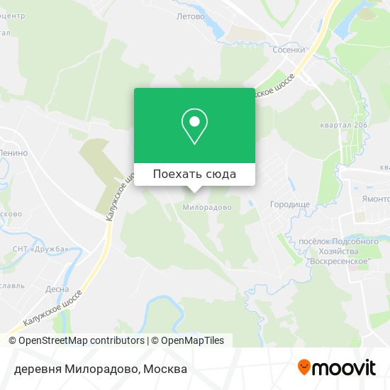 Карта деревня Милорадово