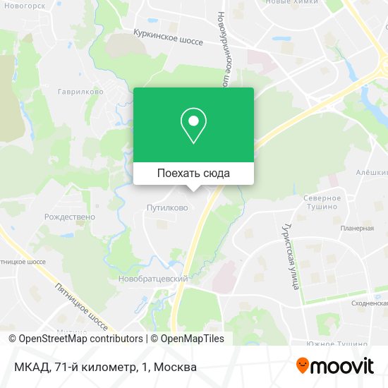 Карта МКАД, 71-й километр, 1