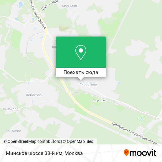 Карта Минское шоссе 38-й км