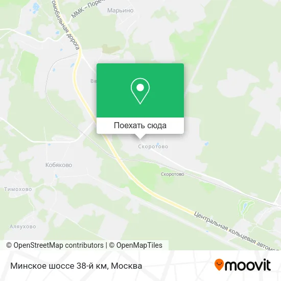 Карта Минское шоссе 38-й км