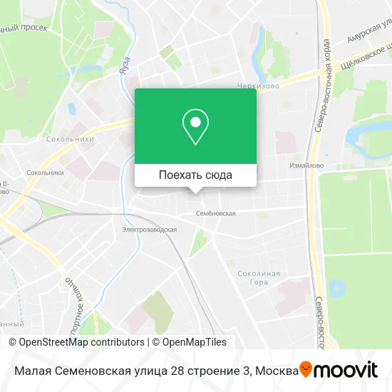 Карта Малая Семеновская улица 28 строение 3