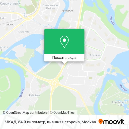 Карта МКАД, 64-й километр, внешняя сторона
