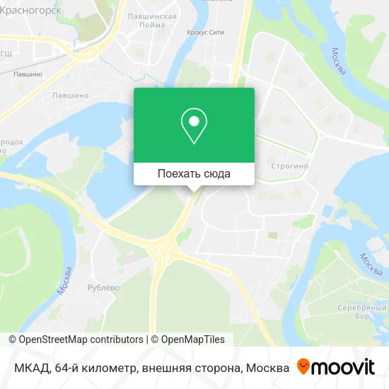 Карта МКАД, 64-й километр, внешняя сторона