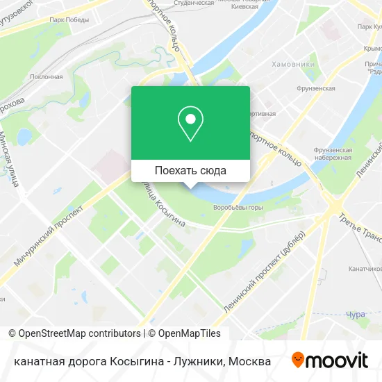 Карта канатная дорога Косыгина - Лужники