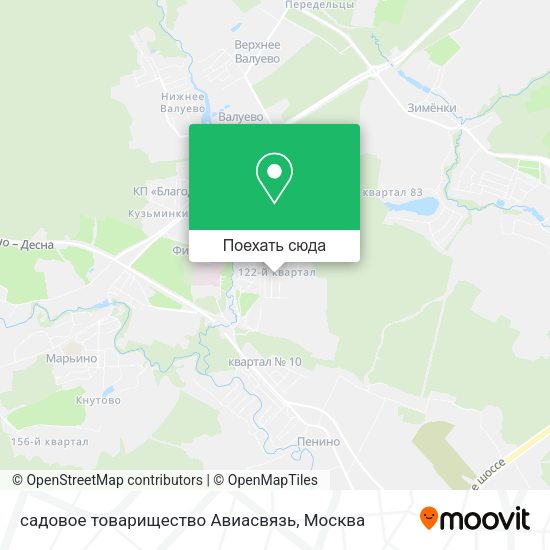 Карта садовое товарищество Авиасвязь