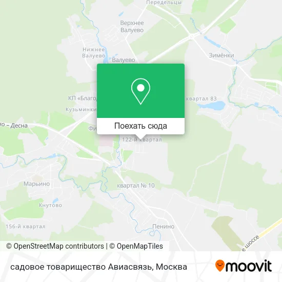 Карта садовое товарищество Авиасвязь