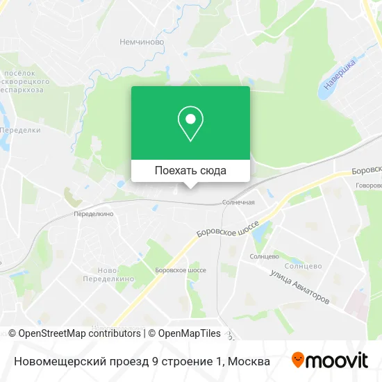 Карта Новомещерский проезд 9 строение 1