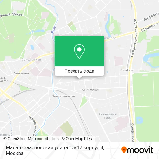Карта Малая Семеновская улица 15 / 17 корпус 4