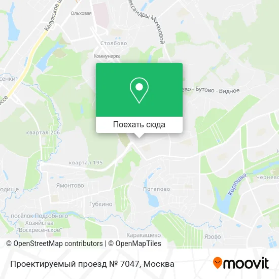 Карта Проектируемый проезд № 7047